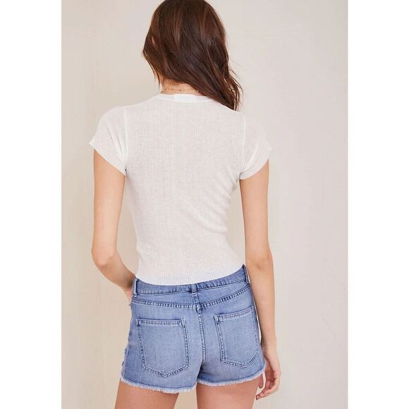 Bella Dahl Saylor Vintage Cut-Off Shorts Women's 31 Blue Denim Distressed JDM928 - Picture 3 of 12